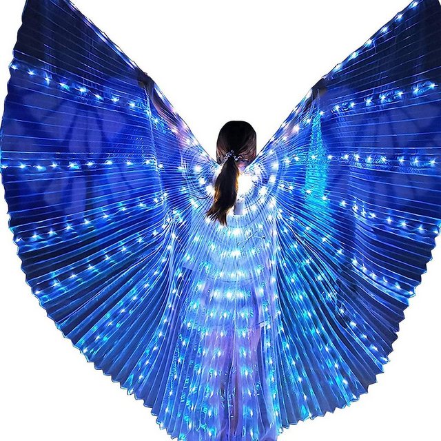 Bild von SEEZSSA Kostüm-Flügel LED-Flügel für Erwachsene,‎LED Isis Schmetterling Wings Erwachsene, 145 cm Länge leuchtende Bauchtanz-Kostüme Für Bauchtanz, Shows,Bar