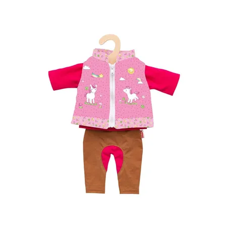 Bild von Heless 1070 - Bekleidungs-Set für Puppen, Reiter-Outfit Lina, 3 teilig mit Hose, Shirt und Weste, Größe 28 - 35 cm