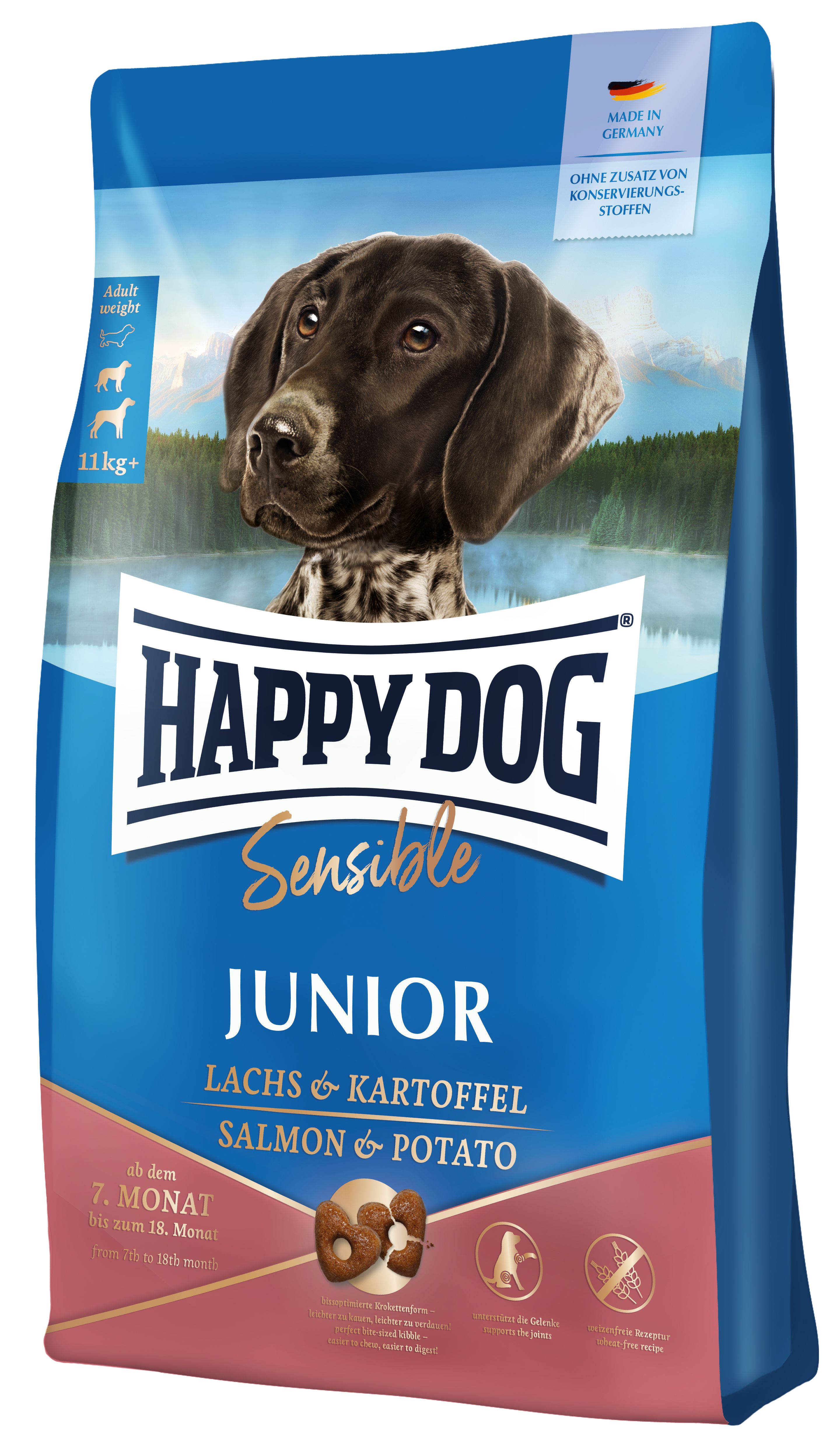 Bild von HAPPY DOG Sensitive Junior Lachs & Kartoffel Hundetrockenfutter 10 Kilogramm