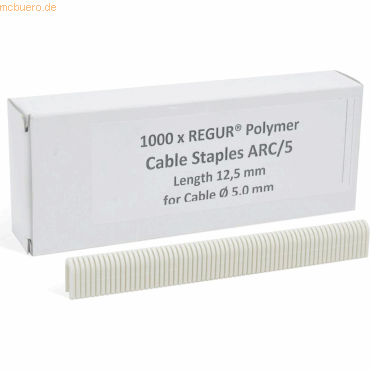 Bild von Regur, Büroklammer, PolyTacks Kabelklammern PolyTacks Arc/5 VE=1000 Stück (1 x)