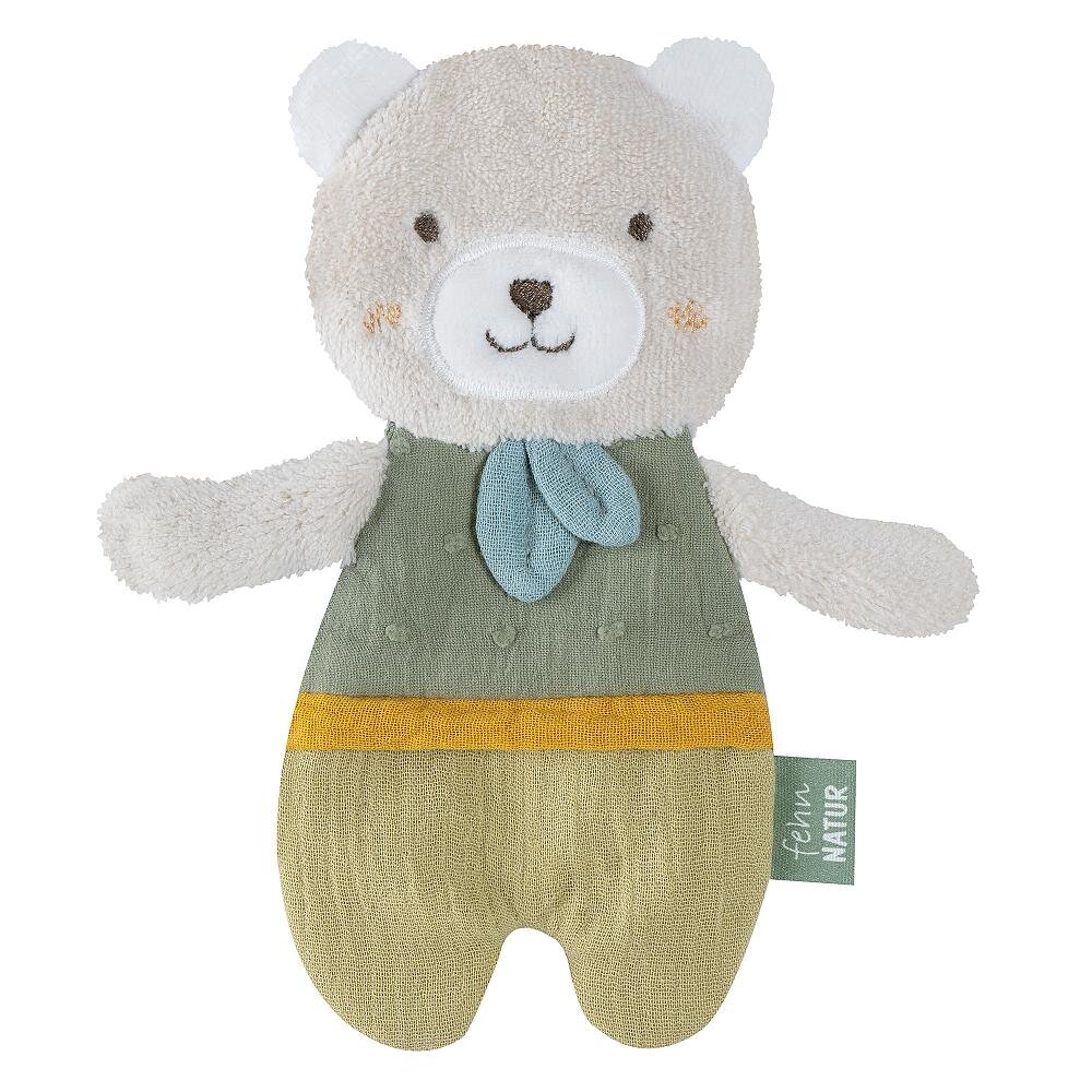 Bild von Fehn Knister Bär fehnNATUR - Activity Baby Raschel Spielzeug zum Greifen und Spielen - Activity-Rascheltier Babyspielzeug - Motorikspielzeug & Knisterspielzeug für Babys und Kleinkinder