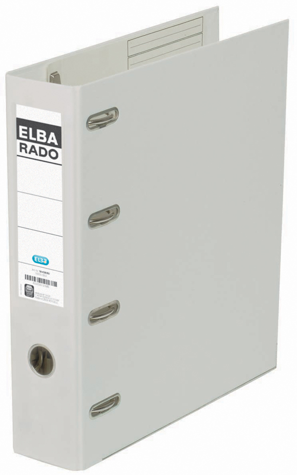 Bild von ELBA Doppelordner rado plast, Rückenbreite: 75 mm, weiß DIN A4, Einband innen/außen PVC, auswechselbares (10498 WE)