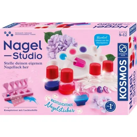 Bild von KOSMOS 671587 Nagel-Studio, Stelle deinen eigenen Nagellack her, Experimentierkasten für Kinder ab 8-12 Jahre zu Nageldesign Beauty Schönheit Kosmetik Maniküre Pediküre Geschenk, Komplett-Set