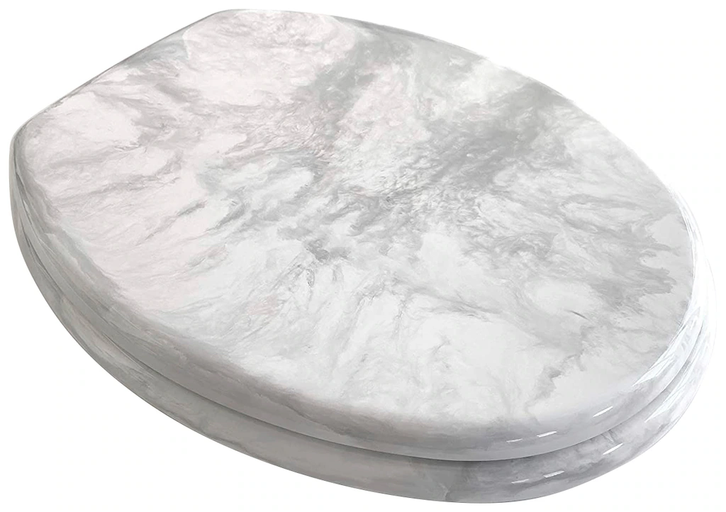 Bild von ADOB WC-Sitz "Eleganza Marmor", hohe Belastbarkeit bis 250 Kg, verstellbare Edelstahlscharniere
