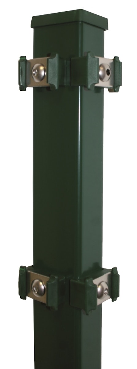 Bild von Kraus DS Eckpfosten P 60x40 mm mit Kunststoffklemmhalter + Edelstahlplättchen-anthrazit-1830