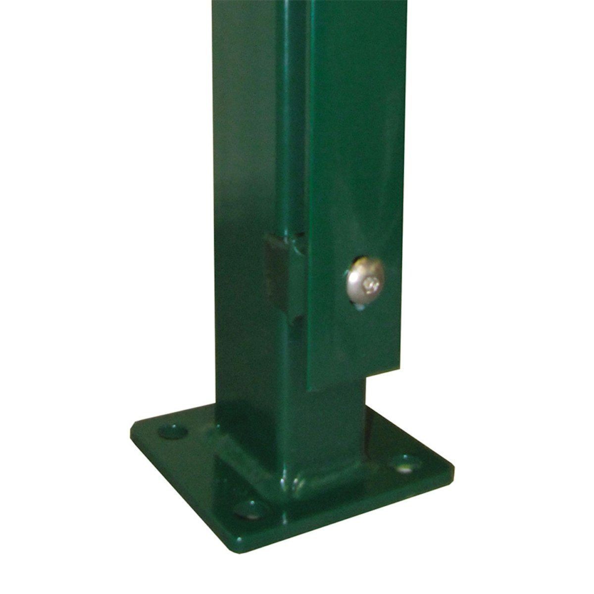 Bild von Kraus DS Rechteckpfosten S  60x40 mm mit Abdeckschiene und angeschweißter Bodenplatte-grün 1-1030 mm