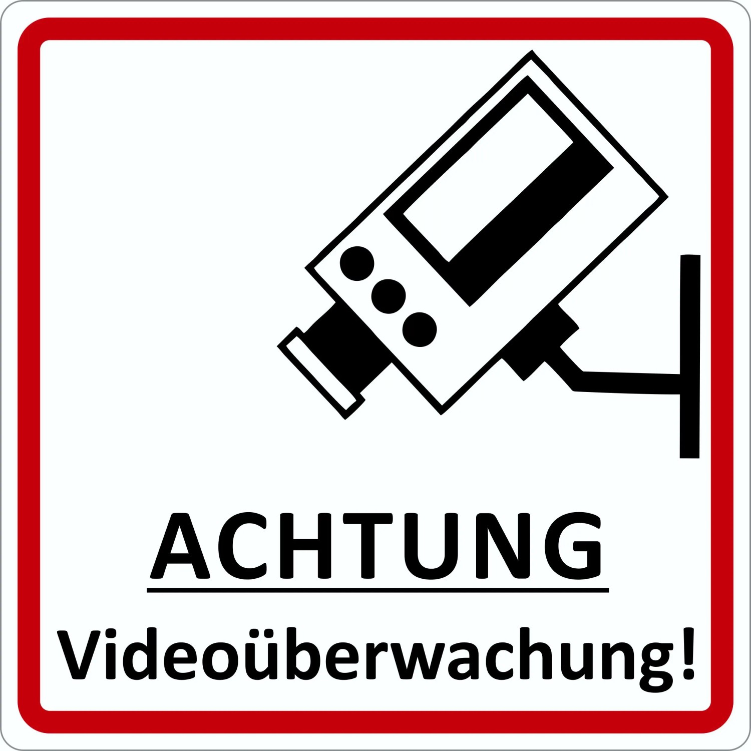 Bild von Türsschild Achtung Videoüberwachung 12 cm x 4,5 cm Hard-PVC