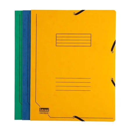 Bild von Idena 300040 - Gummizugmappe mit Innenklappen, Farbe: gelb, grün, blau, 1 Set mit 3 Stück