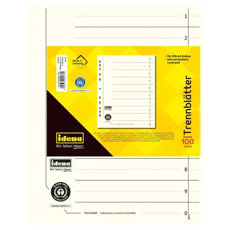 Bild von Idena Aktenordner Idena 300231 - Trennblätter DIN A4, aus Karton, 190 g/m², hellchamois