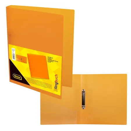 Bild von Idena 224368 - Ringbuch DIN A4, aus PP, 2 Ringe, 35 mm Rückenbreite, transluzent orange, 1 Stück
