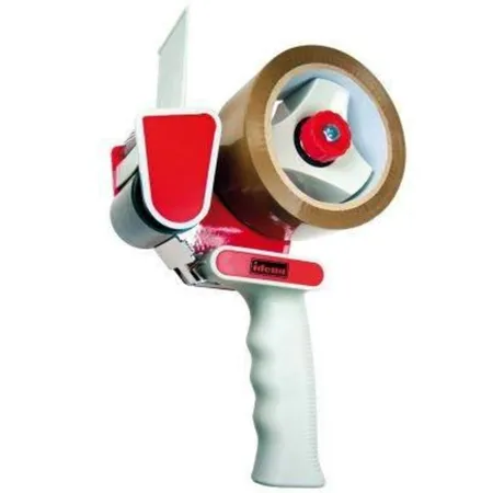 Bild von Idena 631049 - Paketbandabroller Set, Handabroller für 66 m x 50 mm Packband, inkl. 1 Rolle geräuscharmes Packband, braun