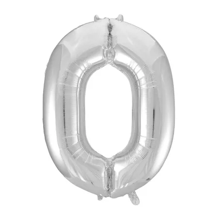 Bild von Idena 38225 - Folienballon Zahl, Größe ca. 75 x 110 cm, Silber, ungefüllt, für Helium und Luft geeignet, Zahlenballon, Lebensjahr, Jubiläum, Geburtstag, Geschenk, Dekoration, Party