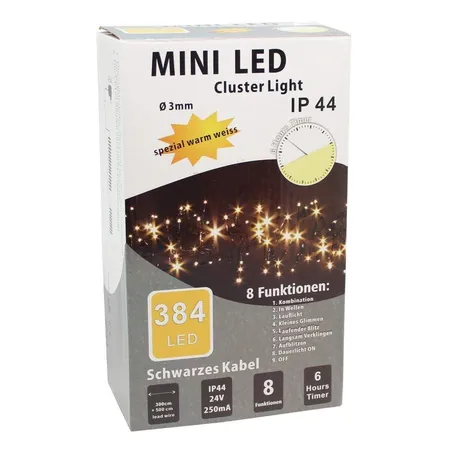 Bild von LED Lichterkette Cluster warmweiß, 384 LED