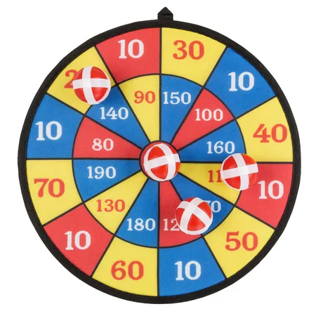 Bild von Idena 40095 - Dartspiel mit Dartscheibe aus Stoff und 4 Klettbällen, Durchmesser ca. 35 cm, für drinnen und draußen