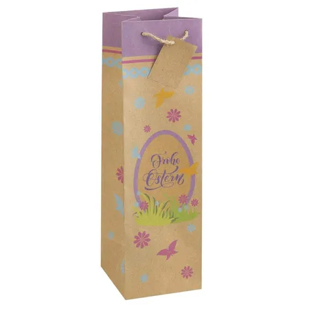 Bild von Idena Flaschentasche aus Kraftpapier Frohe Ostern, 35 x 10 x 10 cm