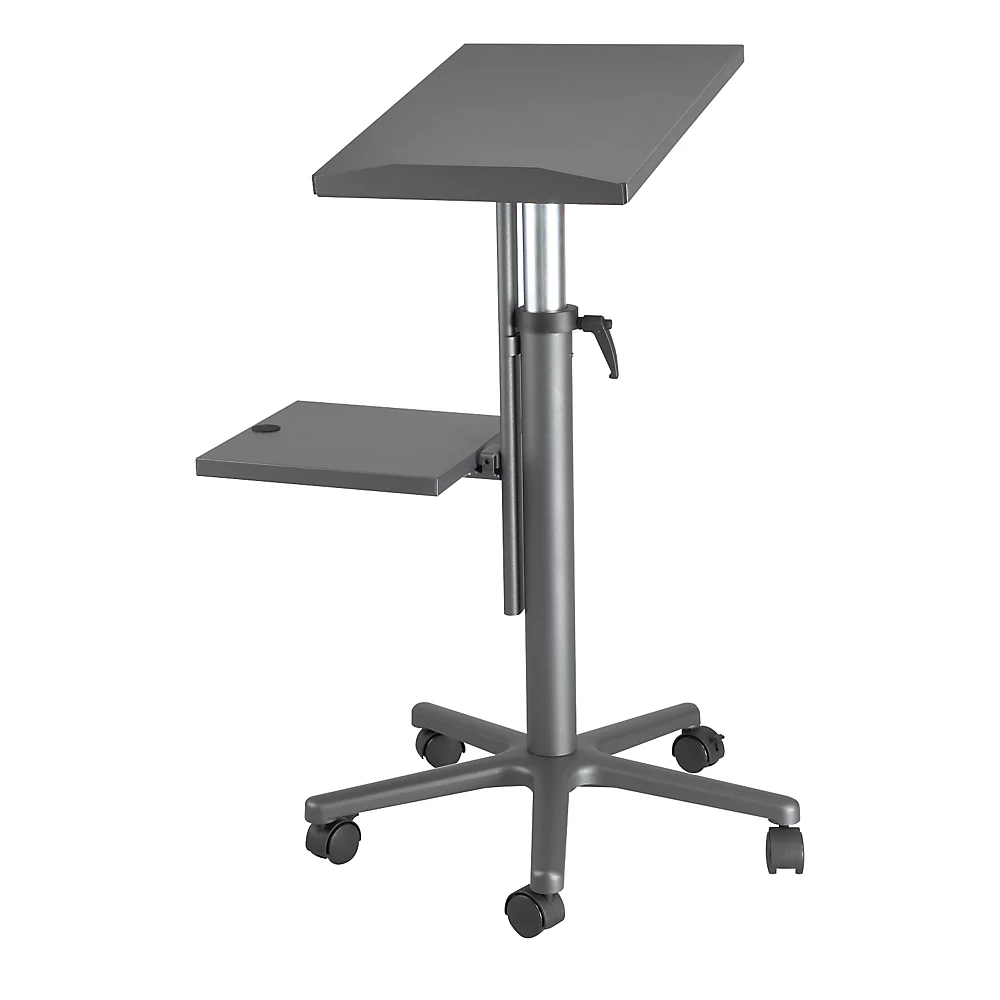 Bild von Maul Beamertisch MAULpro | Tisch für Projektor und Beamer | Höhenverstellbarer Laptopständer | Stabiler Sternfuß mit 5 Rollen | Büromöbel mit 2 Ablagen für Laptop und Notebook | Anthrazit