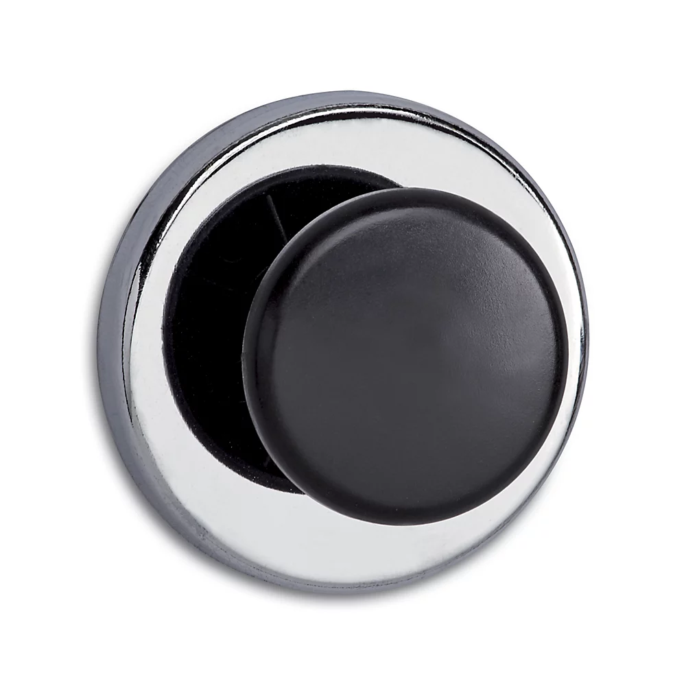 Bild von Maul Magnet mit Griffknopf Ø 6,7 x 3,5 cm | Starker Magnet mit 12kg Haftkraft | Einsetzbar als Kleiderhaken, Garderobenhaken und Taschenhalter | Runder Magnet für Kühlschank, Magnettafel | Silber