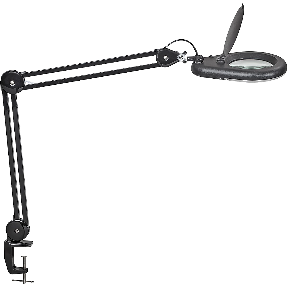 Bild von MAUL Lupenleuchte MAULviso | LED Lupenleuchte mit Klemmfuß für präzise Arbeiten in Werkstatt, Büro und medizinischen Praxen | Tageslichtlampe mit 6.500 K und 1,75-fache Vergrößerung | Schwarz