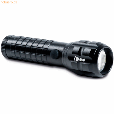 Bild von LED Taschenlampe Maul MAULkronos S, Leistung 3 W, 192 lm, bis 192 m, 3 bis 14 h, 3 Lichtstufen, IPX4, inkl. Batterien, Aluminium, schwarz