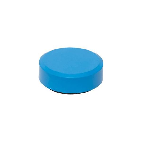 Bild von MAUL Magnet MAULpro Recycling, rund, mit Facetterand, Haftkraft bis 0,6 kg, Ø 29 mm, 85 % Recycling-Kunststoff lackiert, blau, 20 Stück