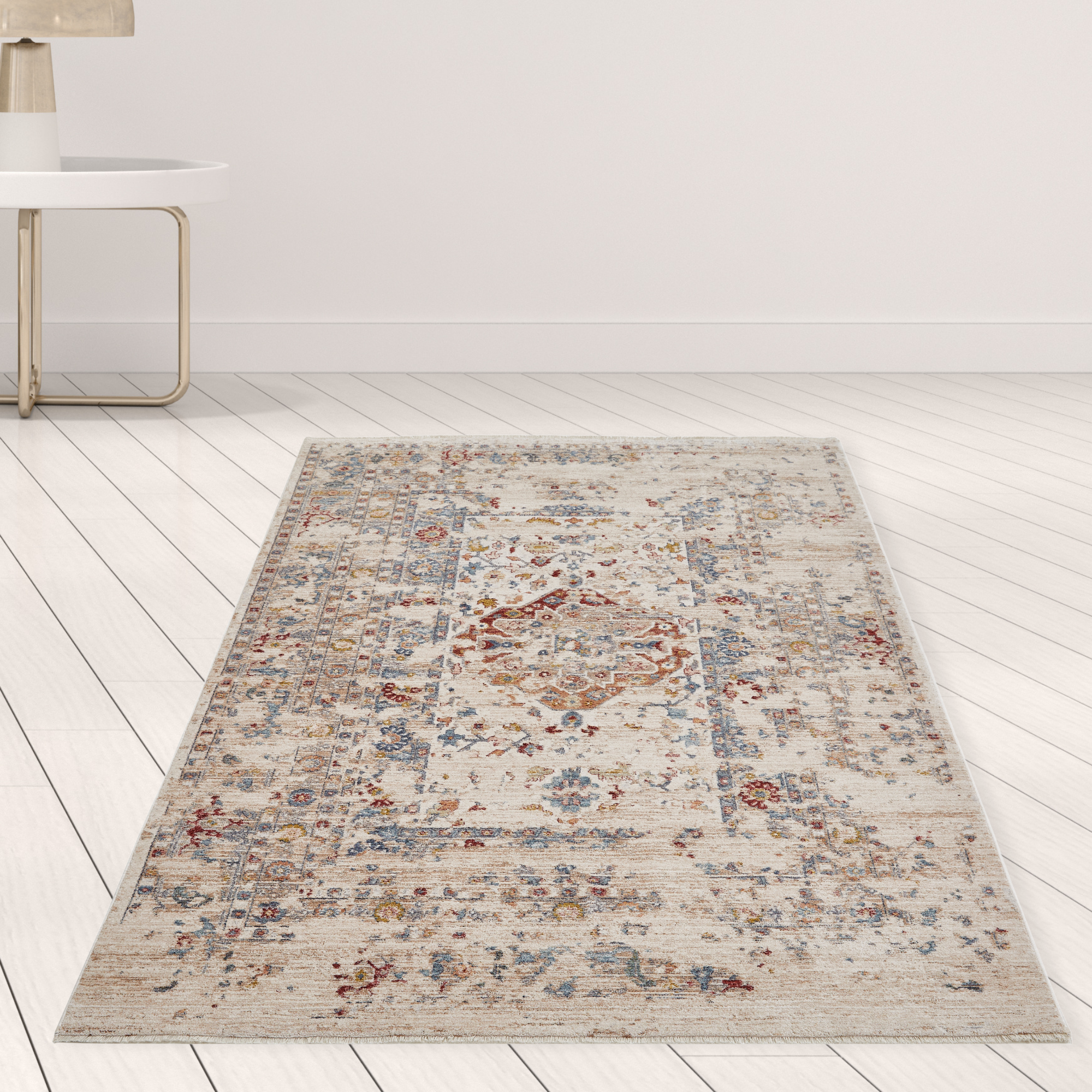 Bild von LUXOR living Teppich TAROC, 200 x 310 cm, Blau, Creme, Polyester, rechteckig, Höhe: 11 mm, Maschinengewebt, mit Orientmuster