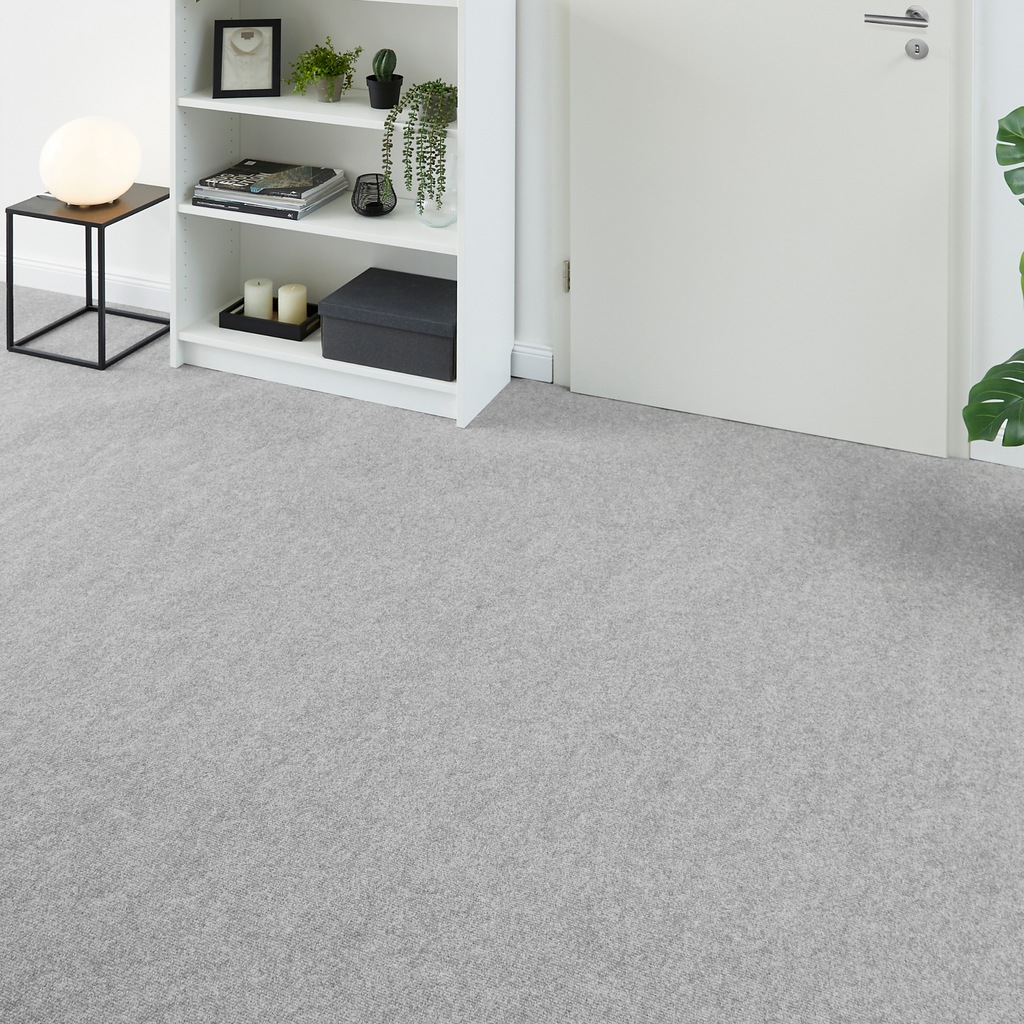 Bild von andiamo Teppichboden Milo - einfach zu verlegen - Auslegware Teppichboden - Meterware Bodenbelag in feiner Rippenstruktur - 200 x 1000 cm Grau