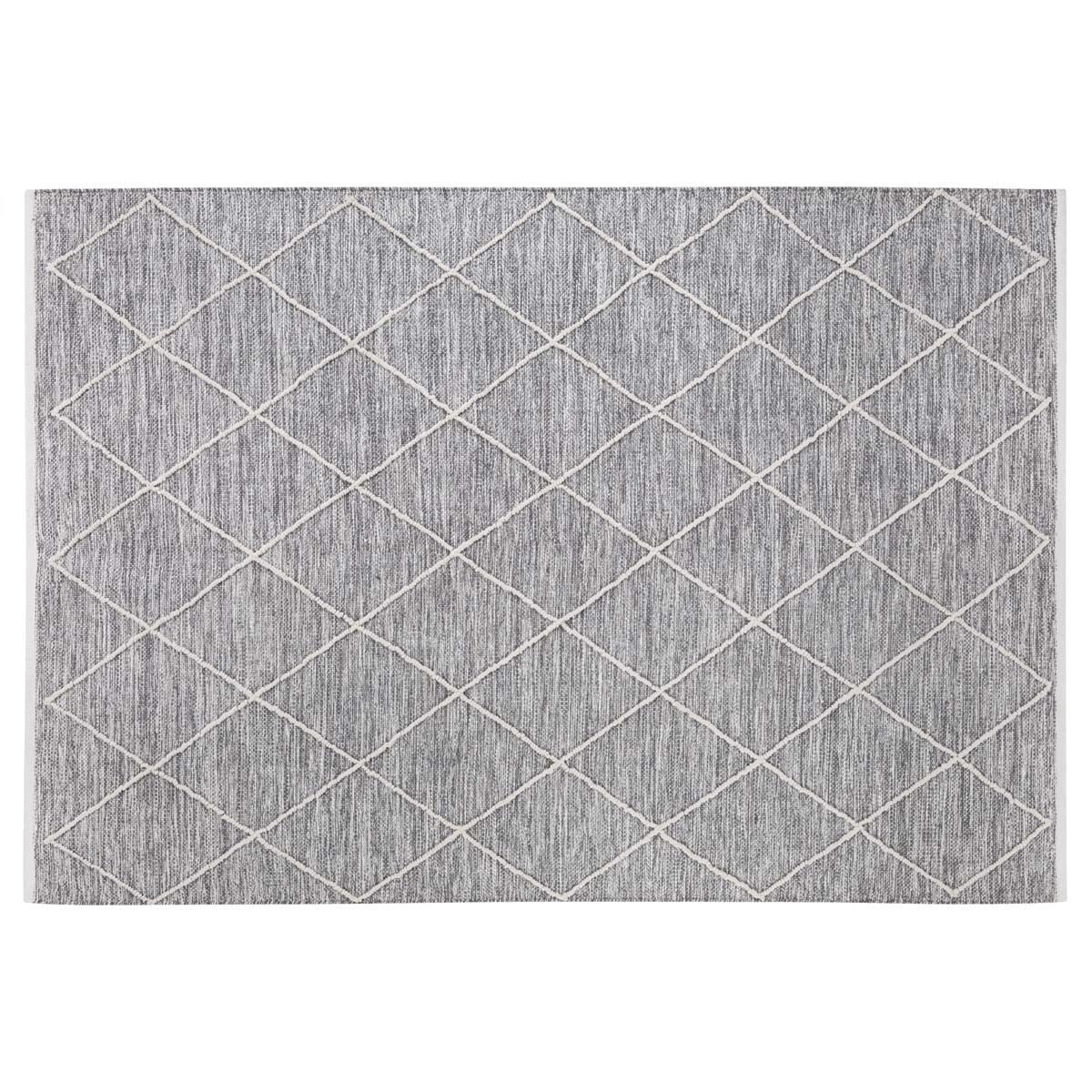 Bild von HOMCOM Teppich aus Baumwolle Grau 240 x 170 x 0,7 cm   Aosom