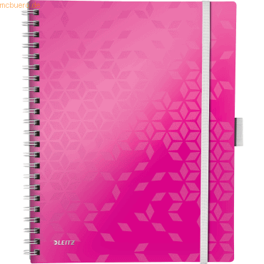 Bild von 6 x Leitz Notizbuch Wow Be Mobile A4 80 Blatt 80g/qm liniert pink