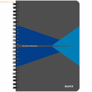 Bild von Leitz Office Collegeblock A5 liniert, spiralgebunden mit PP Einband Blau
