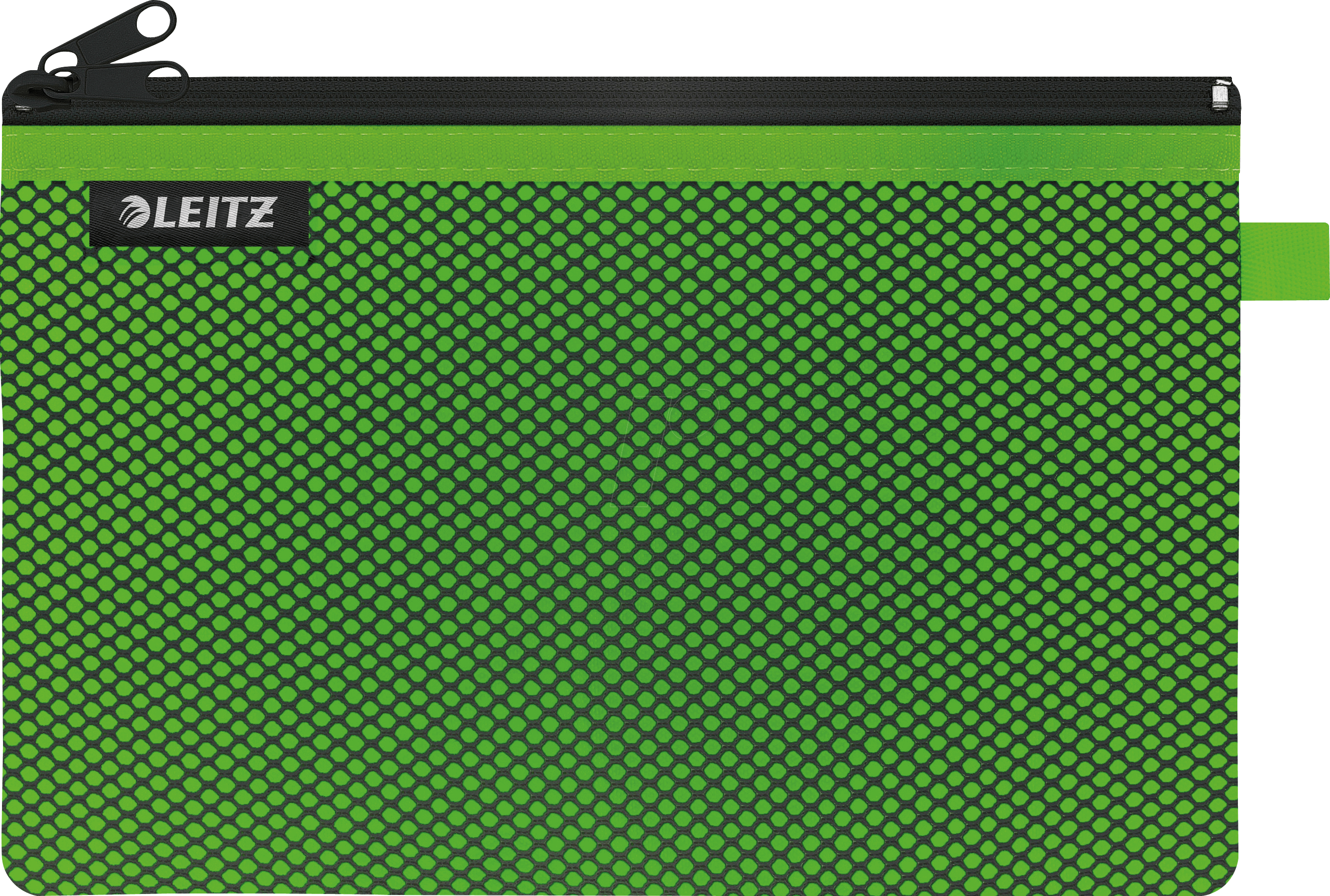 Bild von Leitz WOW Traveller Zip-Beutel, durchsichtiges Netzfach & blickdichtes Fach, Größe L, grün