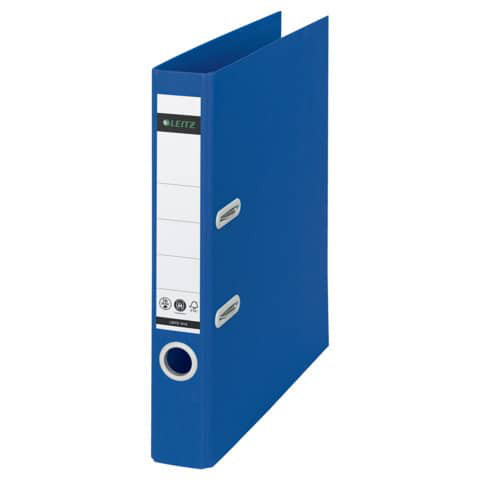Bild von LEITZ® Ordner Recycle, A4, Rückenbreite 50 mm, 180°-Hebelmechanik, Rückenschild & Griffloch, zu 100 % recycelbar, blau
