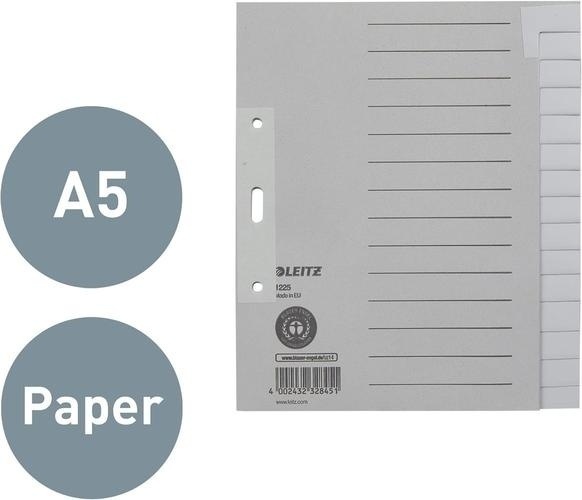 Bild von 1225 Register - Tauenpapier, blanko, A5 Überbreite, 15 Blatt, grau