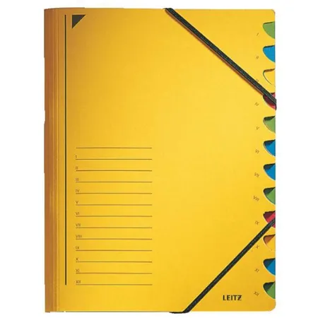Bild von LEITZ Ordnungsmappe, DIN A4, Karton, 12 Fächer, gelb Colorspankarton 450 g-qm, Fächerblock 320 g-qm, mit (3912-00-15)