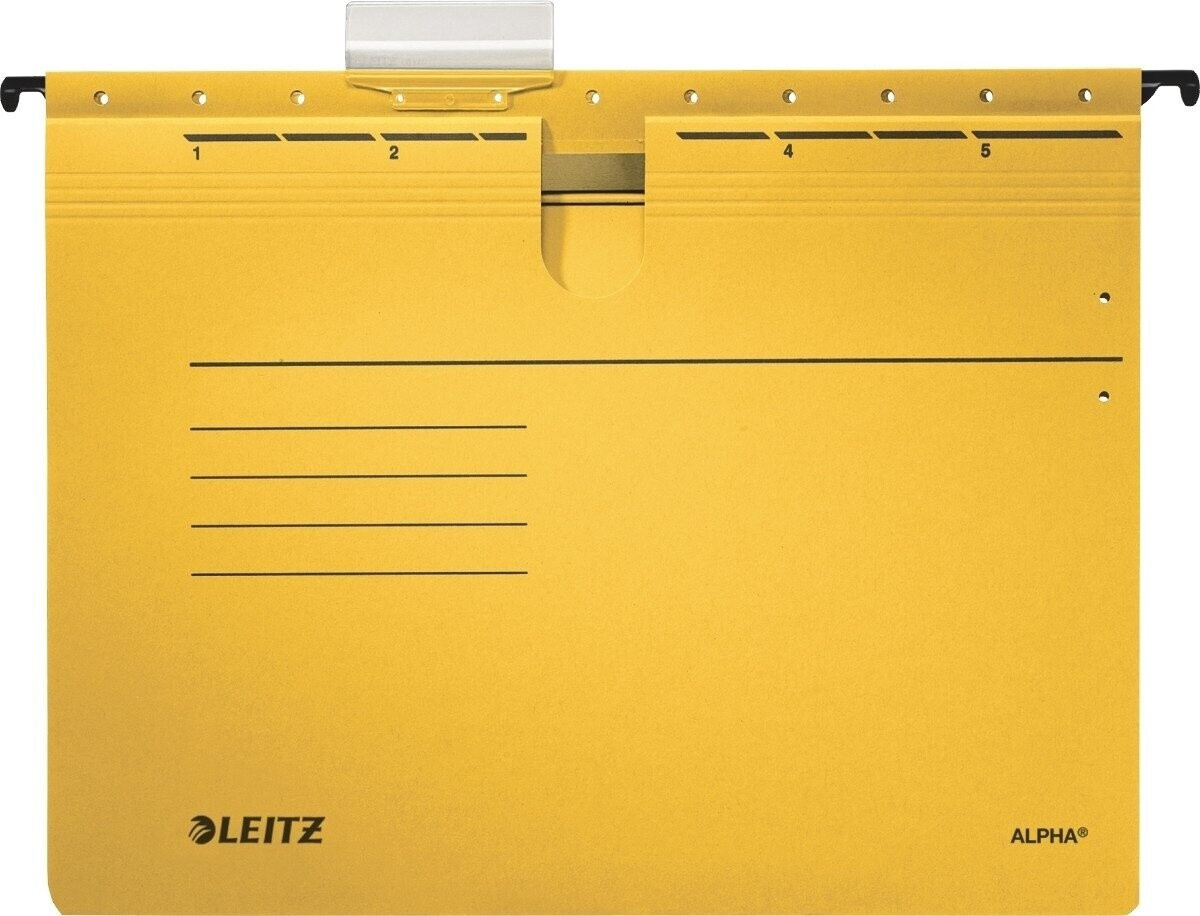 Bild von LEITZ ALPHA Hängehefter, A4, kaufmännische Heftung, gelb - für den Markt: D / L / A / CH - 25 Stück (1984-00-15)