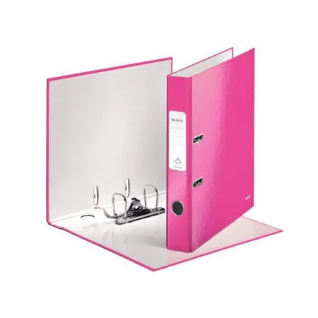 Bild von Leitz 180° WOW Ordner DIN A4 50 mm Rosa 2 Ringe 1006 Laminierter Karton Hochformat