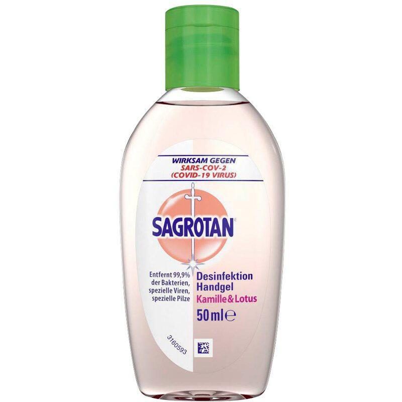 Bild von Sagrotan Hand-Desinfektionsgel Kamille & Lotus Desinfektionsmittel für die Hände in handlicher Reisegröße – 1 x 50 ml antibakterielles Gel