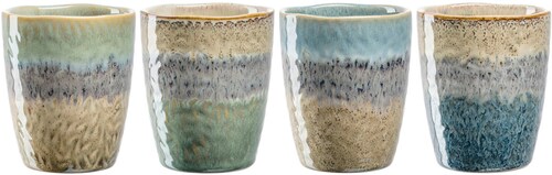 Bild von Leonardo Matera Becher Set 4-teilig - Große Kaffeebecher - Inhalt 300 ml - Handarbeit - Mikrowellengeeignet, spülmaschinenfest - Gemischtes 4er Set in verschiedenen Farbverläufen, 022843