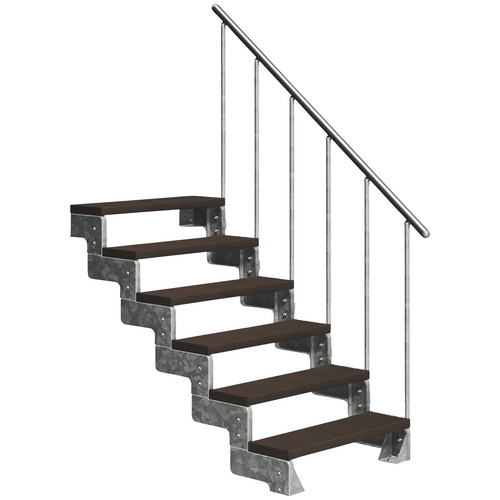 Bild von DOLLE Außentreppe »Gardentop«, 6 Vollstufen, braun, 108 cm Geschosshöhe
