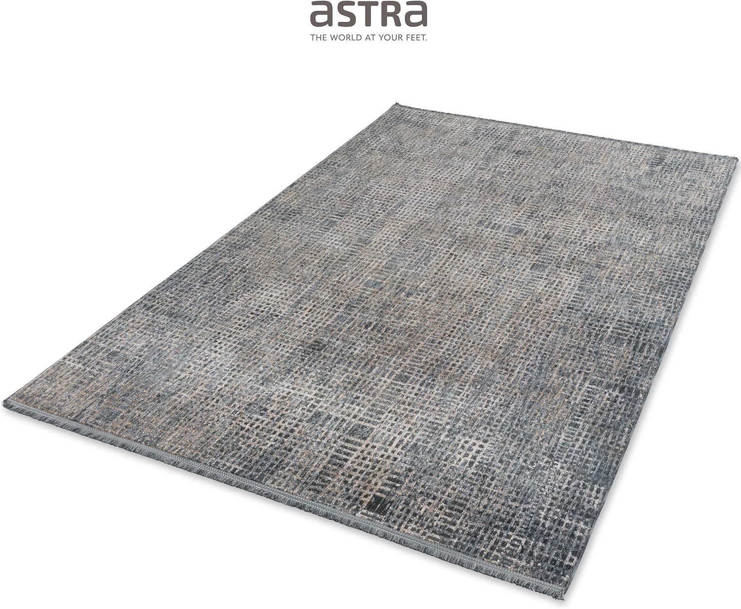 Bild von ASTRA Hochwertiger Teppich Wohnzimmer, Schlafzimmer - Kurzflor Teppich innen - praktisches Flachgewebe weich - Mordernes Design - Teppich Beige 80 x 150 cm