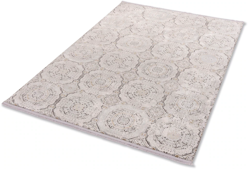 Bild von ASTRA Hochwertiger Teppich Wohnzimmer, Schlafzimmer - Kurzflorteppich weich - Flachgewebe - einzigartiges Hochtief Design - Teppich Kreise beige 80 x 150 cm