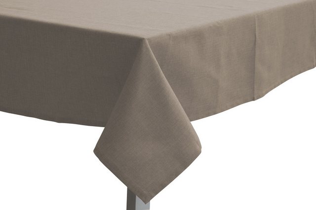 Bild von PICHLER Tischdecke Tischdecke Panama Rechteck 130/220 taupe (1-tlg), Tischdecke Tischläufer Fest Feier Kommunion