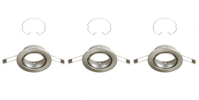 Bild von Briloner Leuchten Einbauleuchte Briloner 3er Set Einbauleuchten nickel-matt Ø 8,6, Ohne Leuchtmittel, Nicht dimmbar nicht Smart Home-fähig ohne Bewegungsmelder