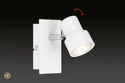 Bild von Briloner Leuchten LED Deckenspots 2861-016, schwenkbar, LED wechselbar, Warmweiß, 1-flammig, schwenkbar, weiß, GU10, Warmweiß 3000K, 12 x 8 x 12 cm