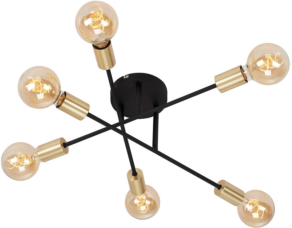 Bild von BRILONER - Deckenlampe Vintage, E27 Fassung, max. 60 Watt, Deckenleuchte, Lampe, Wohnzimmerlampe, Schlafzimmerlampe, Küchenlampe, Deckenstrahler, Flurlampe, Retro, 55,5x19,5 cm, Schwarz