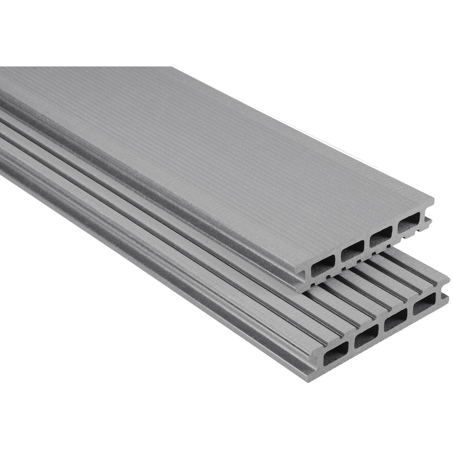 Bild von Kovalex WPC Terrassendiele Gebürstet Grau Zuschnitt 2,6 cm x 14,5 cm x 300 cm