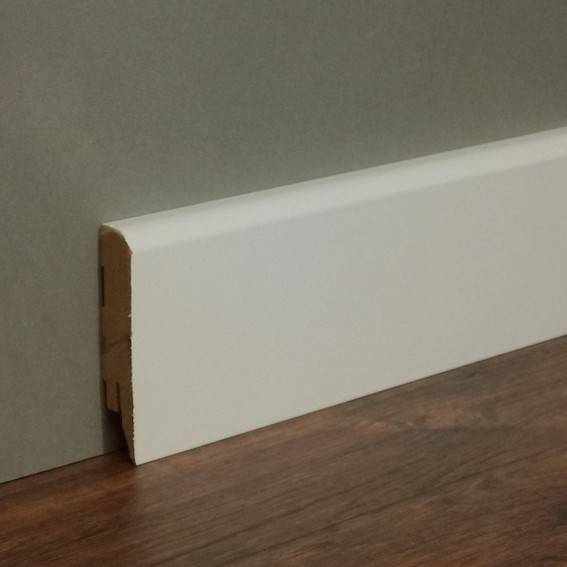 Bild von Sockelleiste / Fußleiste / Bodenleiste Alba-2 (72041) | 16 x 78 x 2500 mm | Weiß