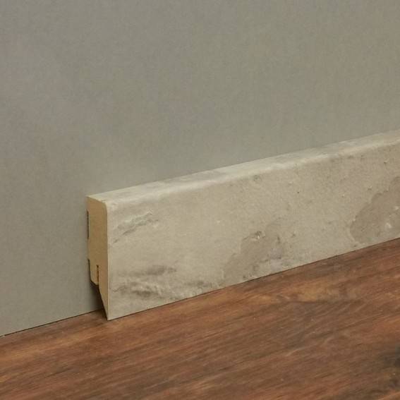 Bild von Sockelleiste / Fußleiste / Bodenleiste Lecco-80 (73166) | 16 x 58 x 2500 mm | Marmor grau