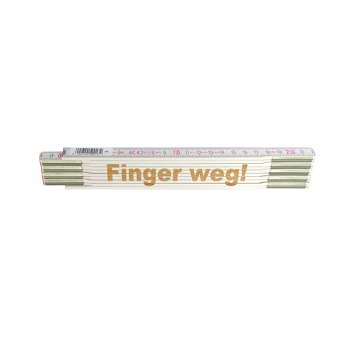 Bild von Stabila Zollstock mit Lasergravur Finger weg 2 m – Präzision trifft auf Stil