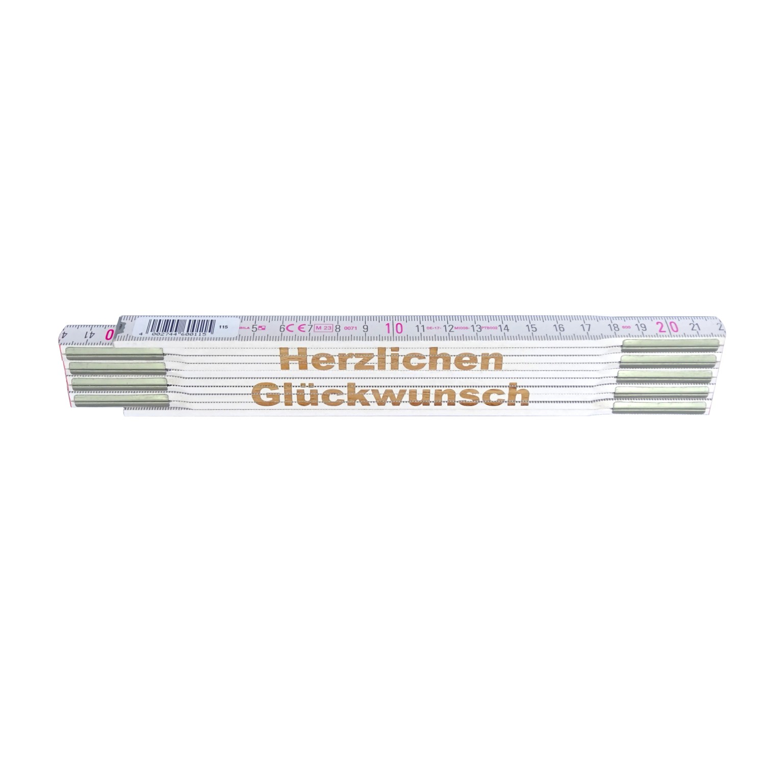 Bild von Stabila Zollstock mit Lasergravur Herzlichen Glückwunsch 2 m