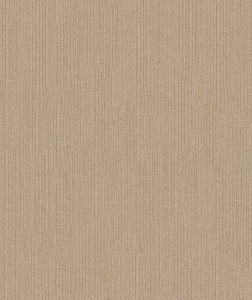 Bild von Bricoflor Uni Tapete Braun Beige Einfarbige Vliestapete in Hellbraun mit Vinyl Linien Elegante Vlies Wandtapete Schlicht für Wohnzimmer und Esszimmer